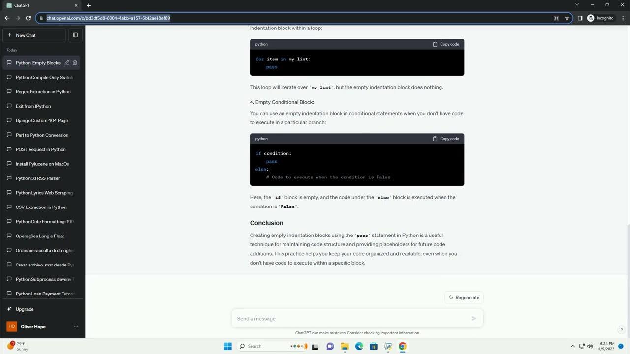 How to write an empty indentation block in Python - YouTube