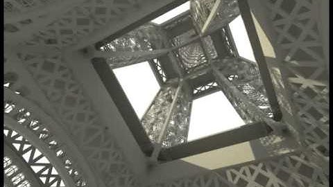 3D animation of Eiffel Tower