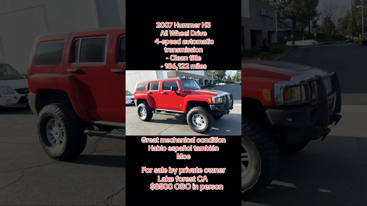07 Hummer H3 AWD $7,750 OBO