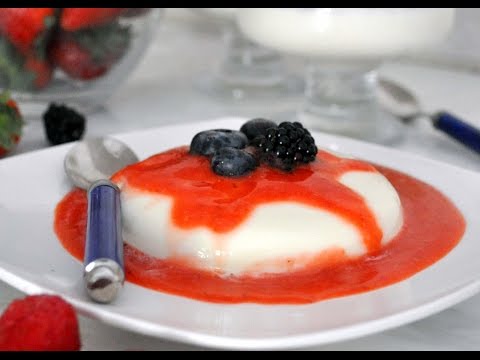 Italian Panna Cotta with Fresh Berry Sauce by Cooking with Manuela