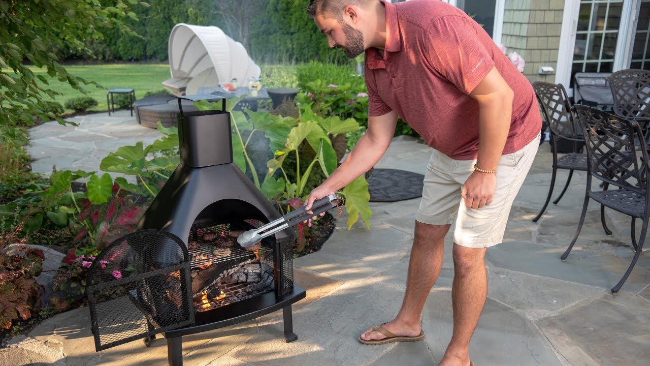 Endless Summer Black Wood Firehouse with Chimney - WAF1013C - YouTube