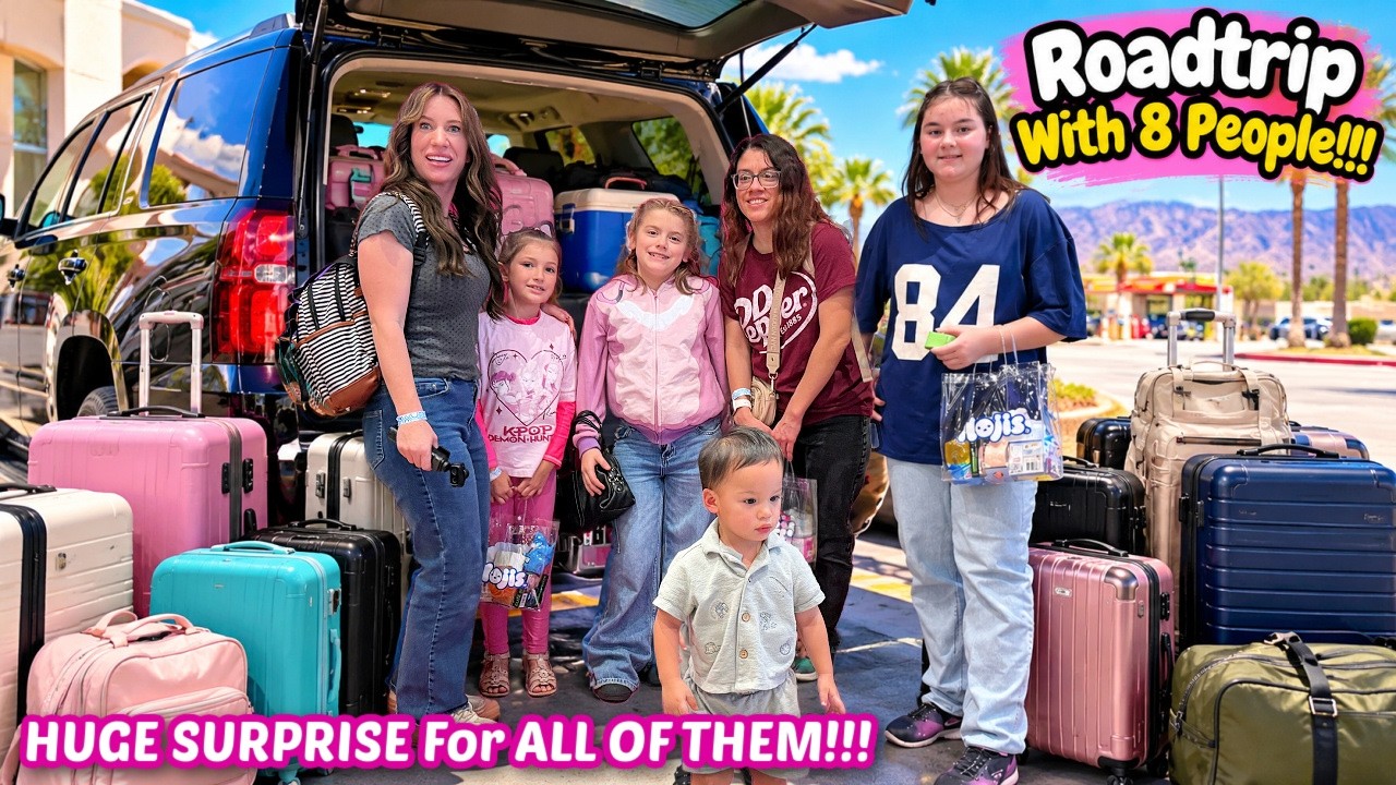 Road Trip With 8 PEOPLE With A HUGE Surprise...