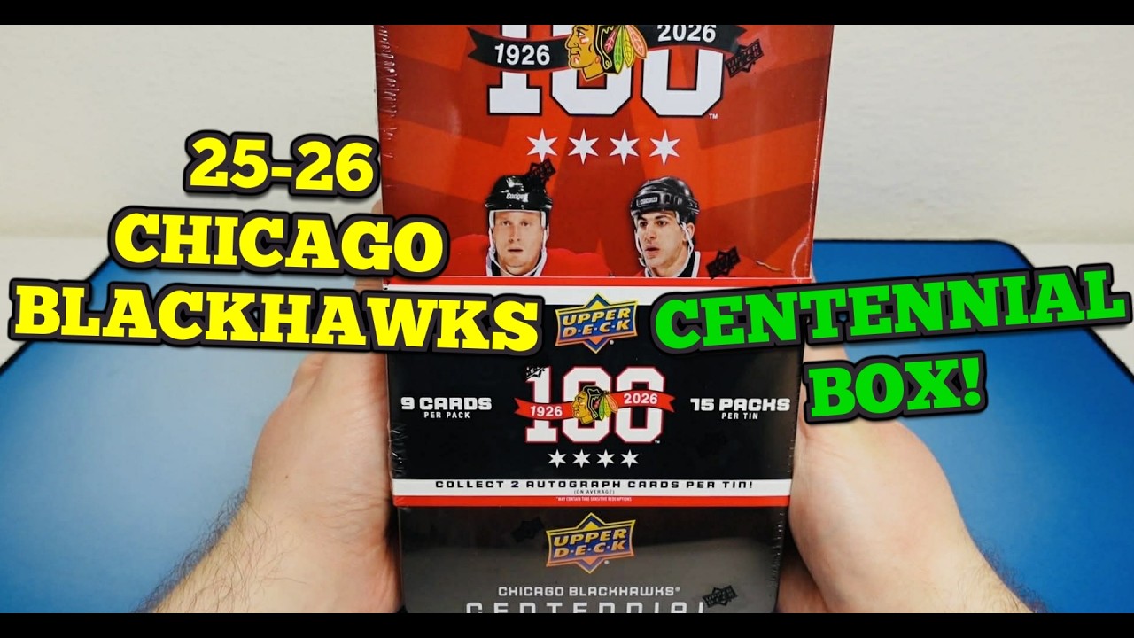 Parádní trefa! 🔥 100 let Chicago Blackhawks! 25-26 UD Chicago Blackhawks Centennial Box! Hokej karty