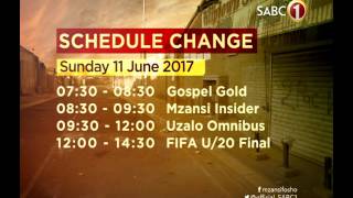 More SABC 1 schedule changes on 11 June