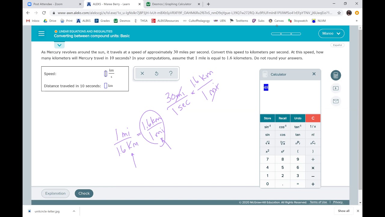Converting between compound units:  Basic