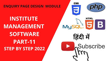 Institute Management Software using PHP MySQLi Part 11 | Enquiry Page Design