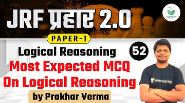11:00 AM - NTA UGC NET 2021 | Logical Reasoning by Prakhar Verma | Most Expected MCQs