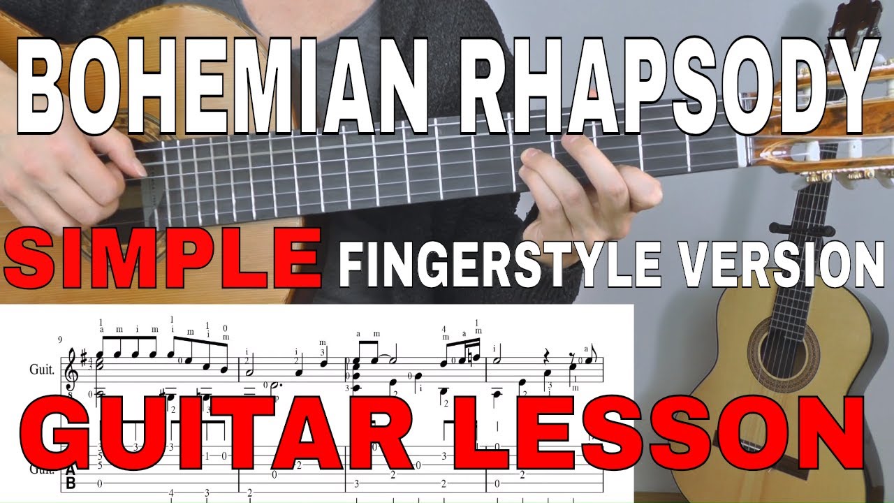 Bohemian Rhapsody Simple Fingerstyle (Tutorial) YouTube