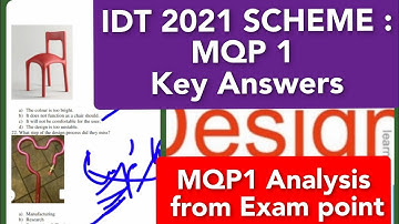 VTU: IDT MODEL QP1|KEY ANSWERS|MQP Analysis|2021 scheme