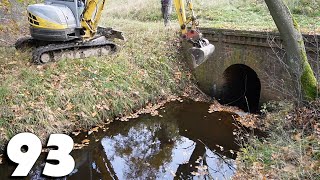 Unclogging The Culvert And Removing Three Beaver Dams  Beaver Dam Removal With Excavator No.93