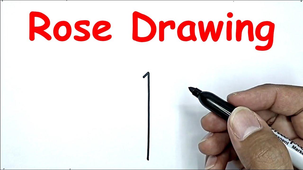 Rose Drawing Using Numbers How To Draw A Flower Rose With Number 1 | Drawing With Number - YouTube