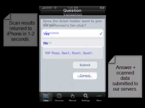 iPhone Barcode Scanner for Businesses - Access Control Example - Screenshots
