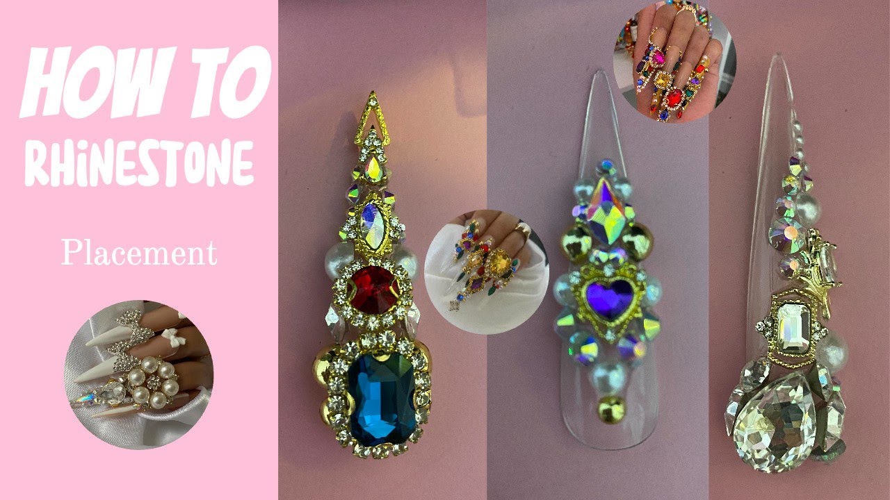 Rhinestone placement nail tutorial