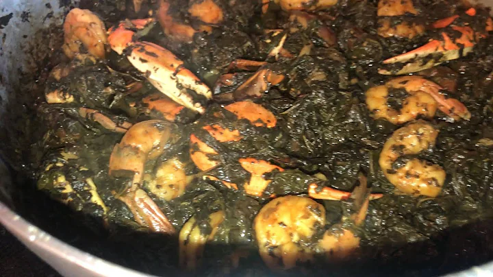 How to make a Haitian style seafood Lalo (Jute Lea...