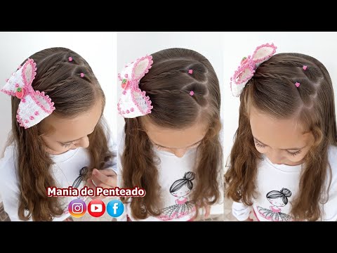 Apaixonada por esse penteado! 🌼🤍💛 Sigam @sarahpenteadosinfantil . , peinados para niñas