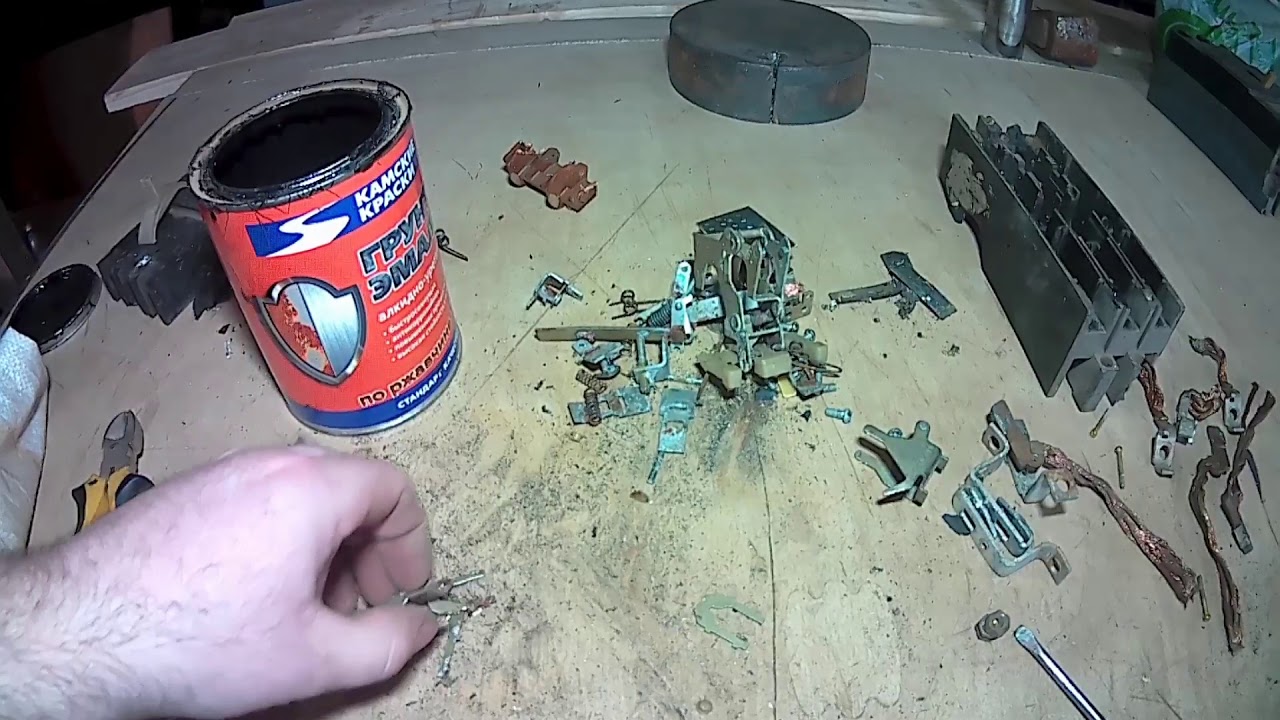 Разбор автомата АЕ 2056 100 ампер - YouTube