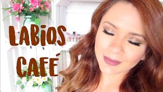 Maquillaje con labios Café