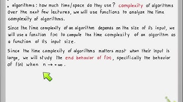 Discrete Structures [Lecture 18 / Segment 1] - Growth of functions