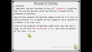 Discrete Structures [Lecture 18 / Segment 1] - Growth of functions Profile