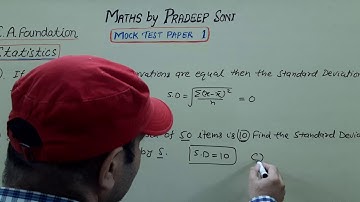 Mock test paper 1. Statistics Que. 71,72,73,74. CA foundation. Maths by Pradeep Soni