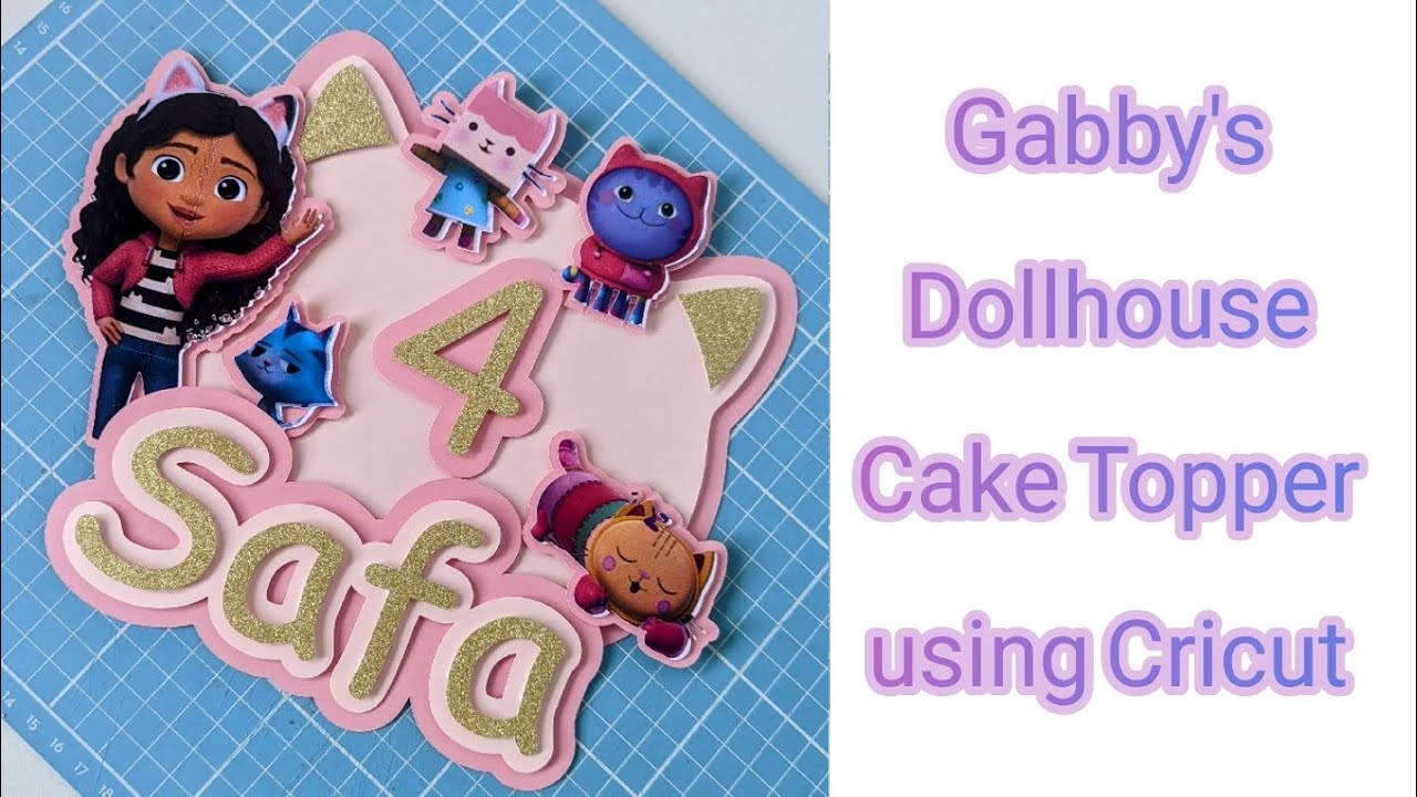 How to design Gabby's Dollhouse Cake topper using Cricut easy