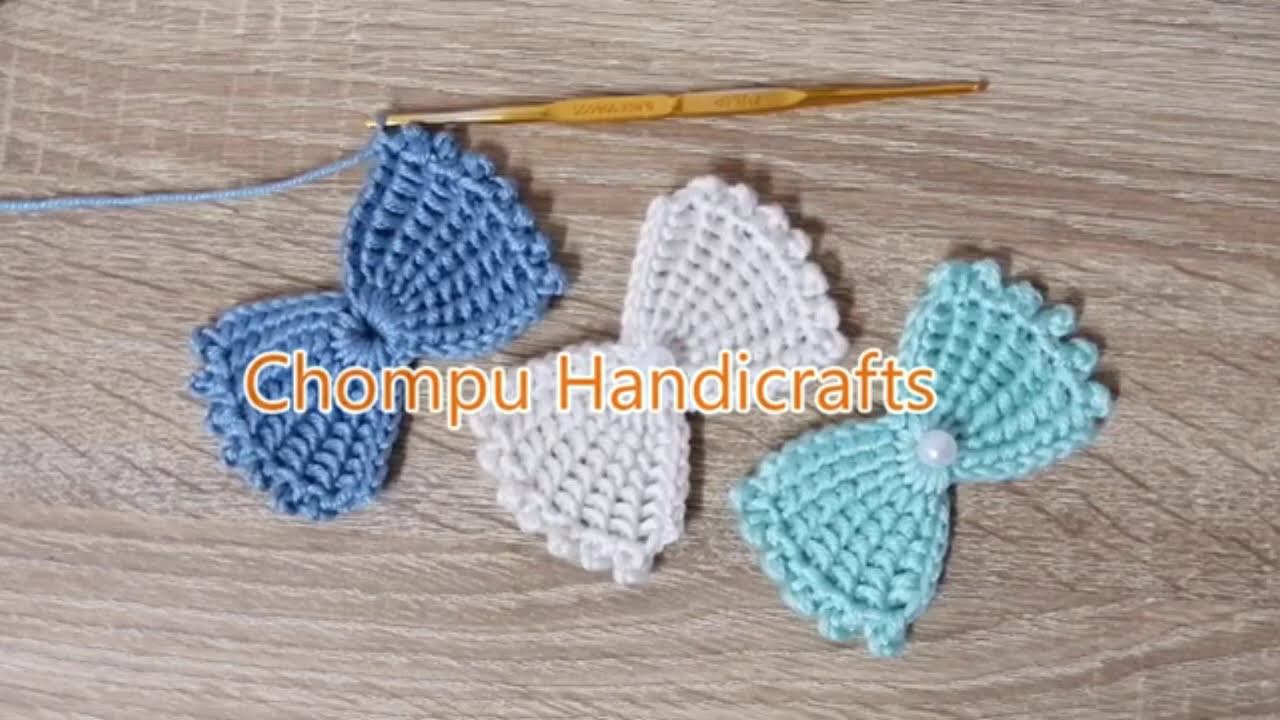 Crochet Bow Very Easy สอนถักโบว์ แบบง่ายๆ