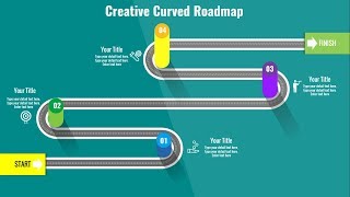 How to create a Curved Roadmap slide in PowerPoint (PPT Presentation) Free slide.