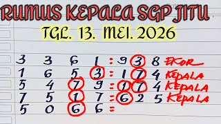 SGP PREDICTION WEDNESDAY, MAY 13, 2026 / SGP HEAD TAIL FORMULA