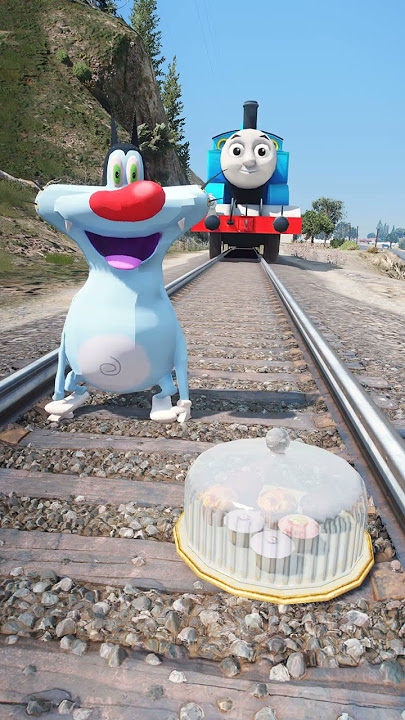 Oggy and the Cockroaches meets Thomas The Train #shorts
