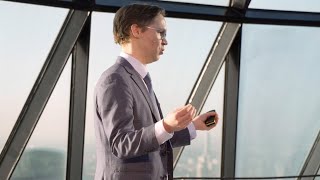 Tomio Pihkala, EVP, New Equipment Business, KONE, speaks at the DX Class launch in London