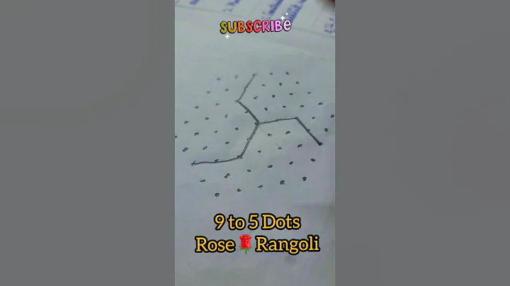 Flower🌹꧁#Rangoli꧂9*5 #shortskolangal#kolam🌿9to5 Chukkala#Muggulu🌼Simple Easy Rose Poo #gulab #Kolam🌹