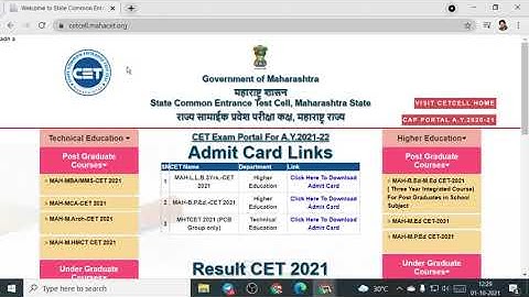 CET 2021 Results Out of MCA / MArch / MHMCT | How to Check Result CET 2021 on www.mahacet.org