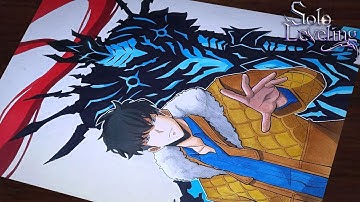 How to Draw"Jin-Woo and Igris"step by step (Tutorial)for beginners||Solo Leveling