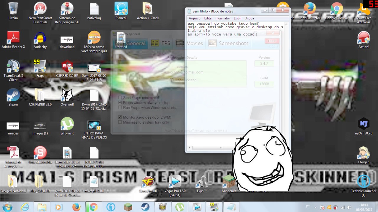 Como gravar o desktop no Fraps