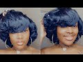 NO LEAVE OUT Silk Press QUICK WEAVE *Tutorial* on Natural Hair |Quick Weave Bob