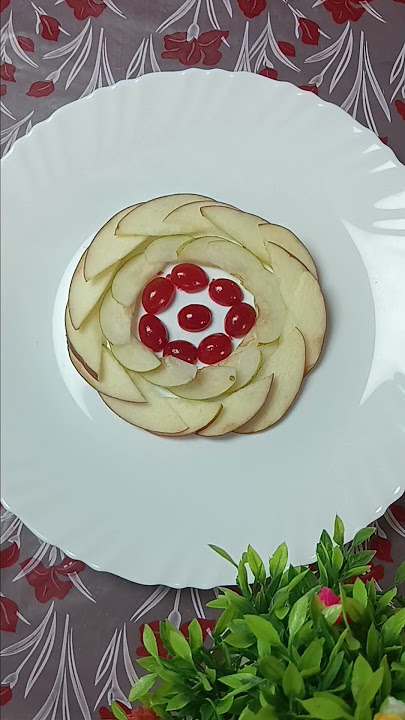 Beautiful fruit decoration made with cucumber, pear, apple,grapes and cherry #shorts