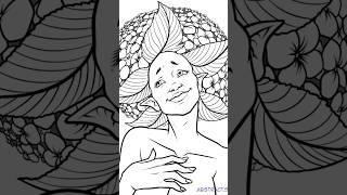 Hydrangea lady #flowers #dryad #nymph #fantasy #speeddrawing #clipstudiopaint