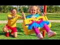 Happy family time song about caring  nursery rhymes  kids songs  maya and mary