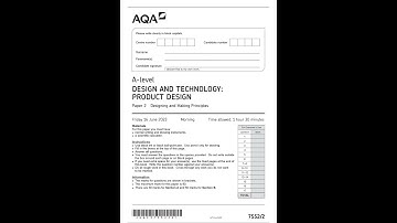 AQA A LEVEL DESIGN AND TECHNOLOGY PRODUCT DESIGN 75522 PAPER 2 DESIGN AND MAKING PRINCIPLES VERSION