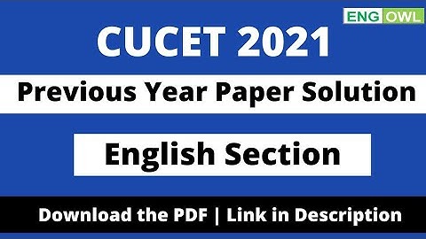 CUCET 2020 - English Section - Previous Year Question Paper