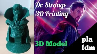 3D Printed Doctor Strange Bust Green Model