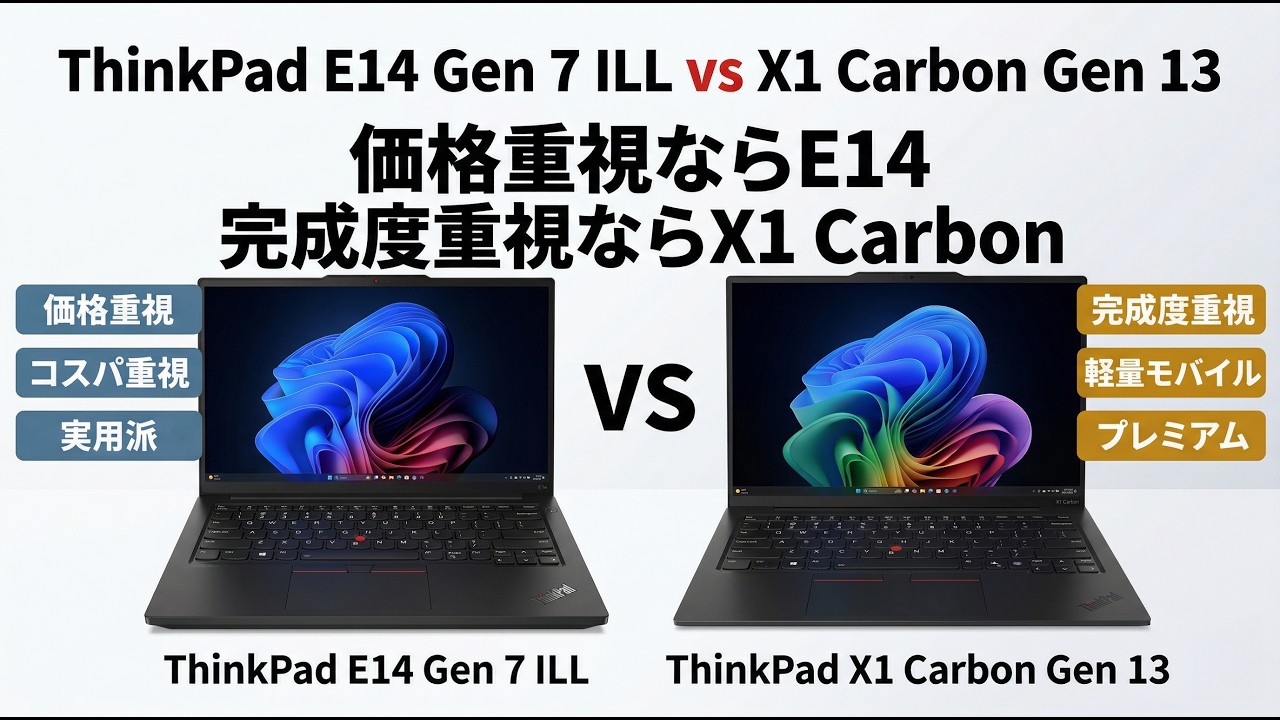 Comparing the ThinkPad E14 Gen 7 ILL and the ThinkPad X1 Carbon