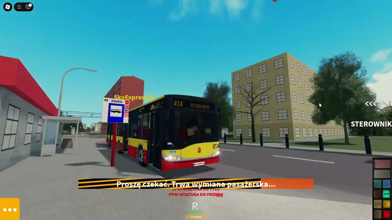 Roblox arsaw Bus Driving! Linia 414 Kierunek: Szczęśliwice