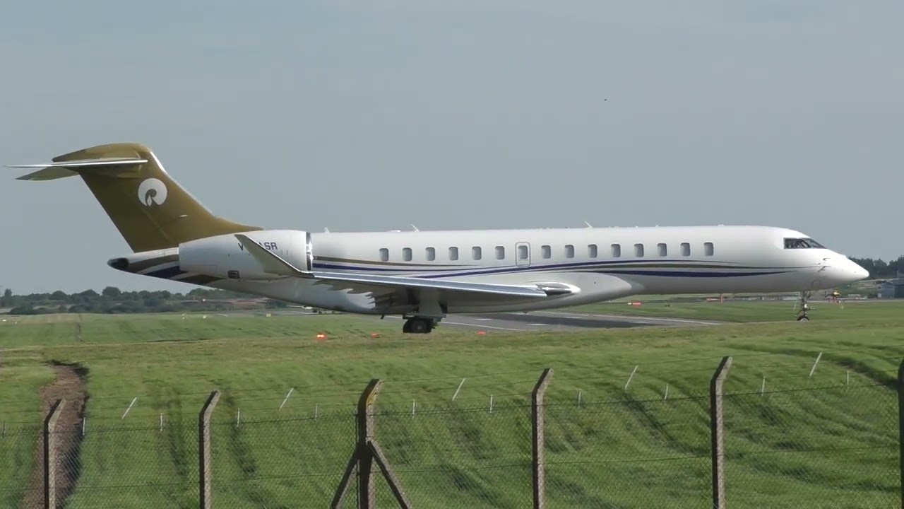 Departing Birmingham airport Bombardier BD-700-2A12 Global 7500 (VT-ASR)