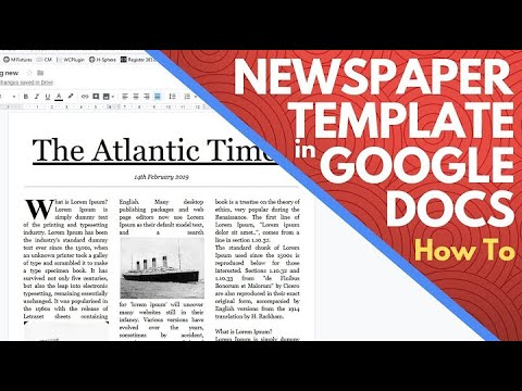 Newspaper Templates For Google Docs Youtube