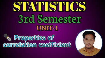 Properties of correlation coefficient in Telugu.statistics 3rd semester, unit-1.#pagillanagaraju