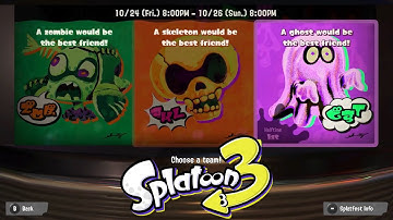 Splatoon 3 - Splatoween - Zombie vs Skeleton vs Ghost 2025