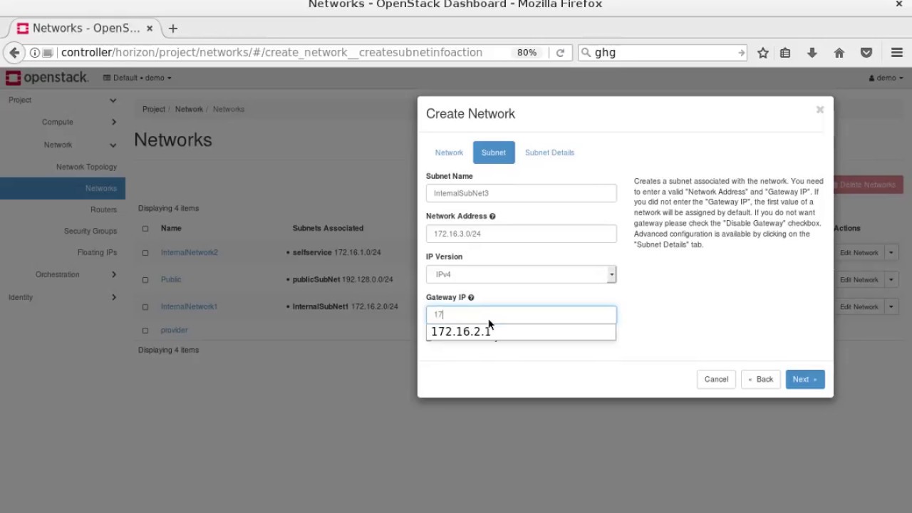 Assigning and Launching CentOS VM Instance to a network with Openstack ...