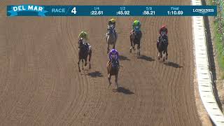 Unpretentious wins race 4 at Del Mar 8/7/26