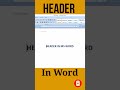 Header In Ms Word।।How To Use Header In Ms Word।।Ms Word Me Header Kaise Lagaye।।#word #ms_word